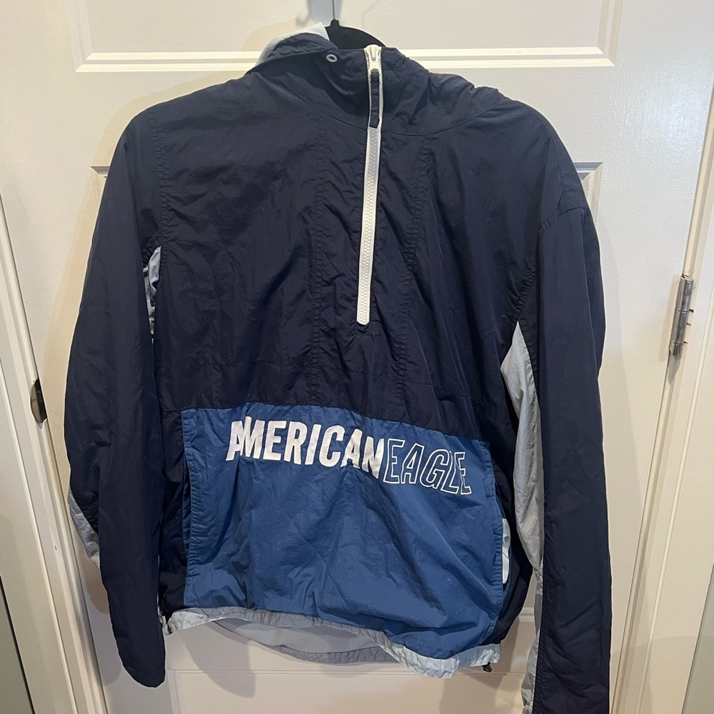 American Eagle Outfitters Blue Windbreaker Jacket